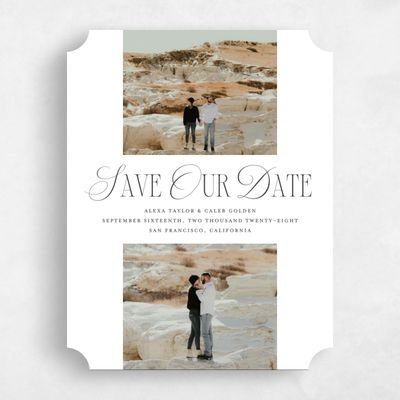 White Ticket Wedding Save the Date - Orable Multiphoto
