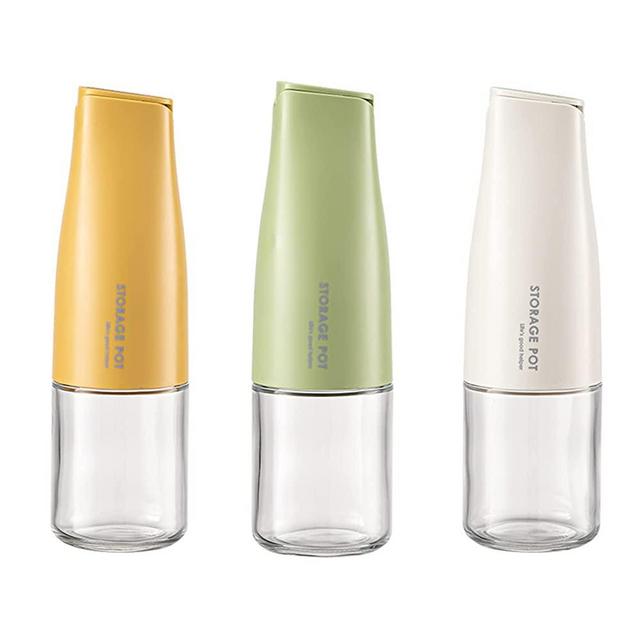 RASIEYA 3 Pack Glass Oil Dispenser Bottle for Kitchen, Oil and Vinegar Dispenser Set-Three Color