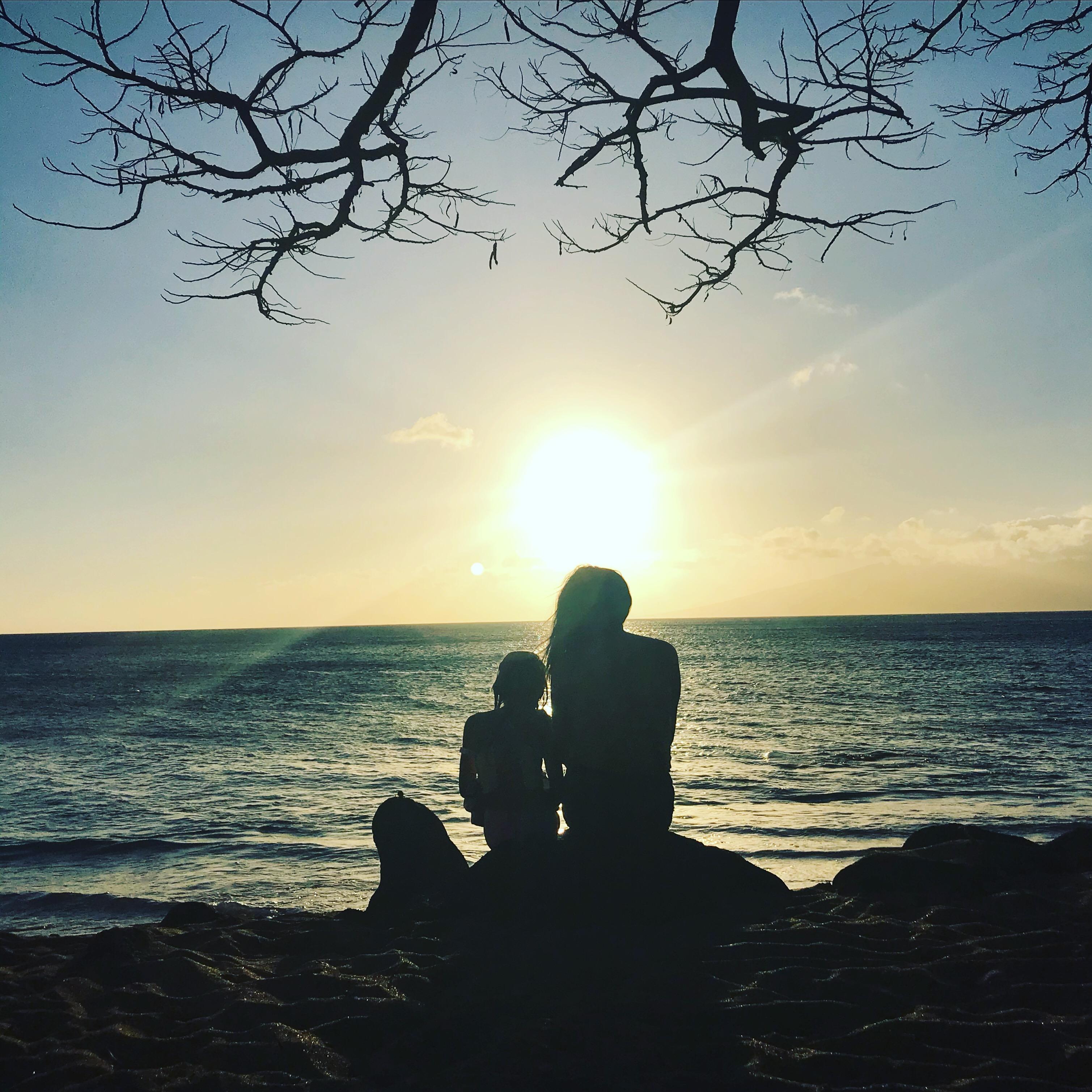 Tera and Mom watching the sunset on Maui.