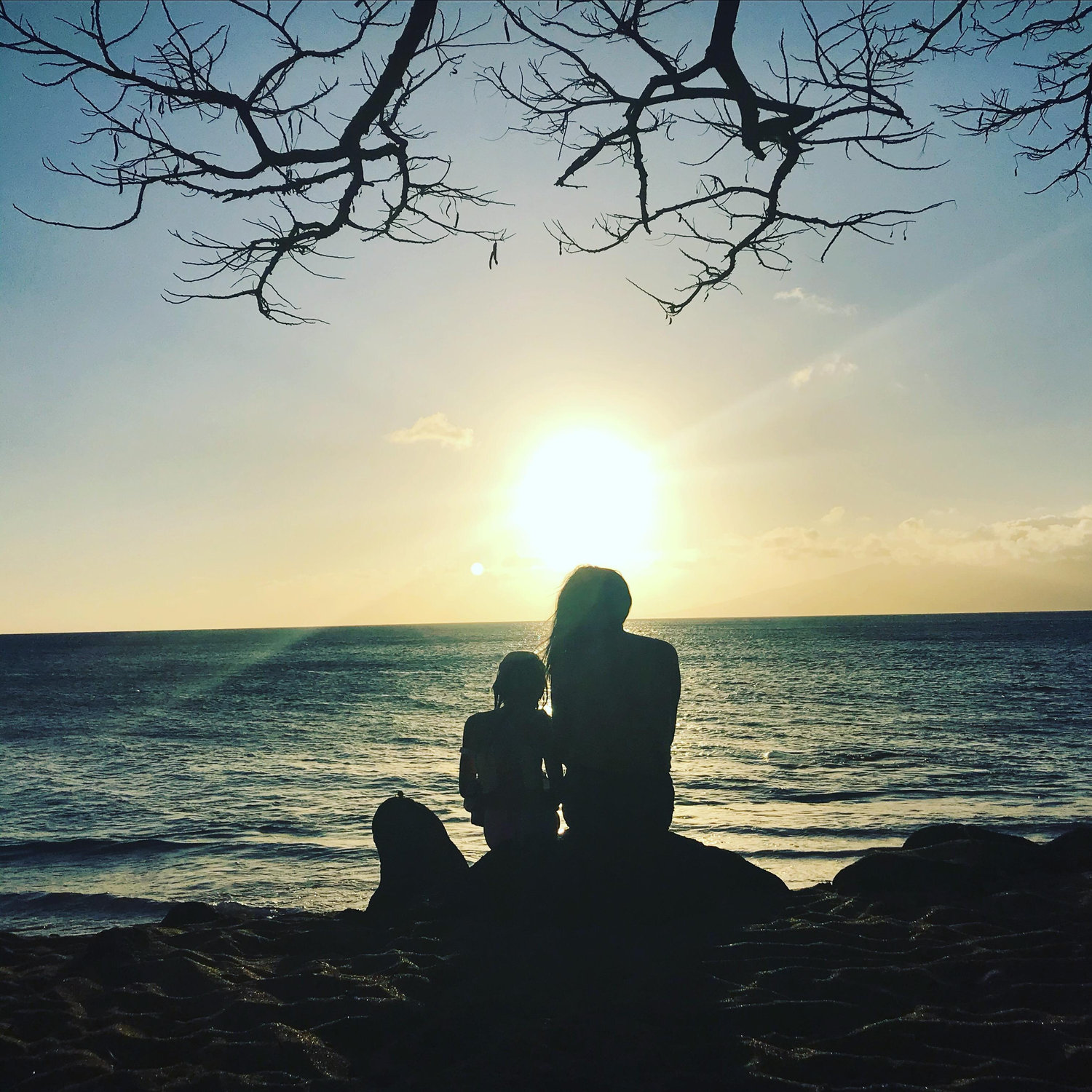 Tera and Mom watching the sunset on Maui.