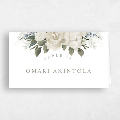 White Boho Wedding Place Card - Juniper