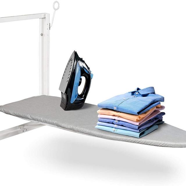 Ivation Wall-Mounted Ironing Board | Compact 36.2" x 12.2" Ironing Station for Home, Apartment & Small Spaces | Sturdy Folding Board, Easy-Release Lever, Removable Cotton Cover & Mounting Hardware