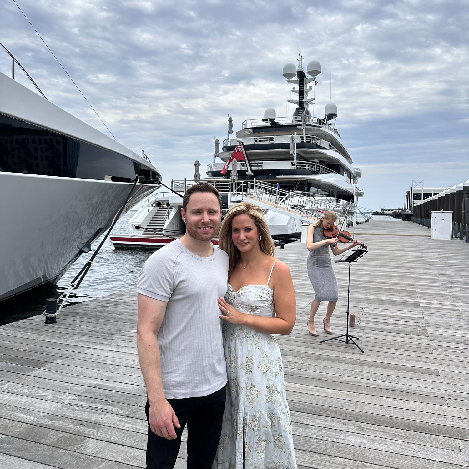 Engagement in Boston's Fan Pier Park!