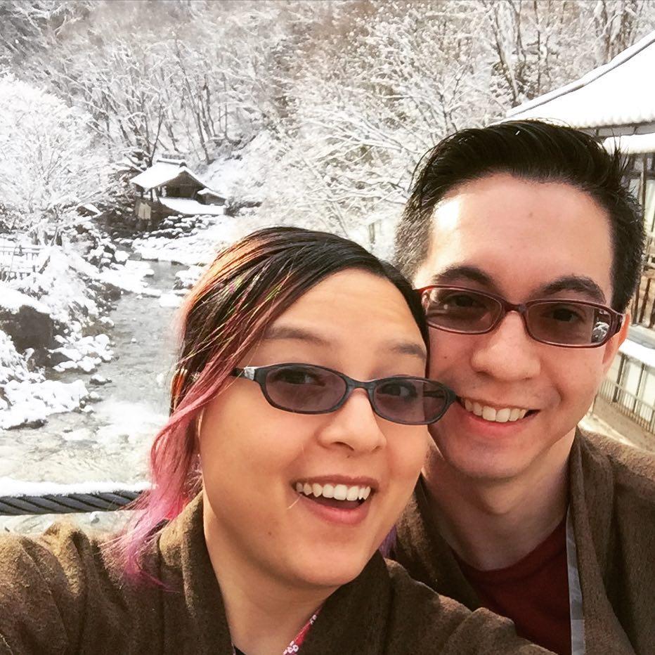 The second day of our first trip to Japan, at an outdoor hot spring.