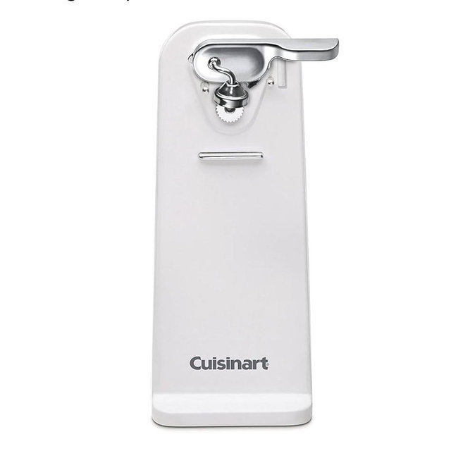 Cuisinart Deluxe Electric Can Opener, Single-Touch Automatic Can Opener, Easy-Clean Detachable Cutting Lever, Nonslip Base, CCO-50N, White