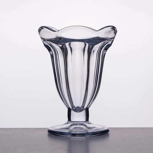 Tulip Sundae and Dessert Cup, PACK OF 4 Highest Quality Ultra Clear See Through Thick Solid Base Glass 7 Ounces, Set of 4