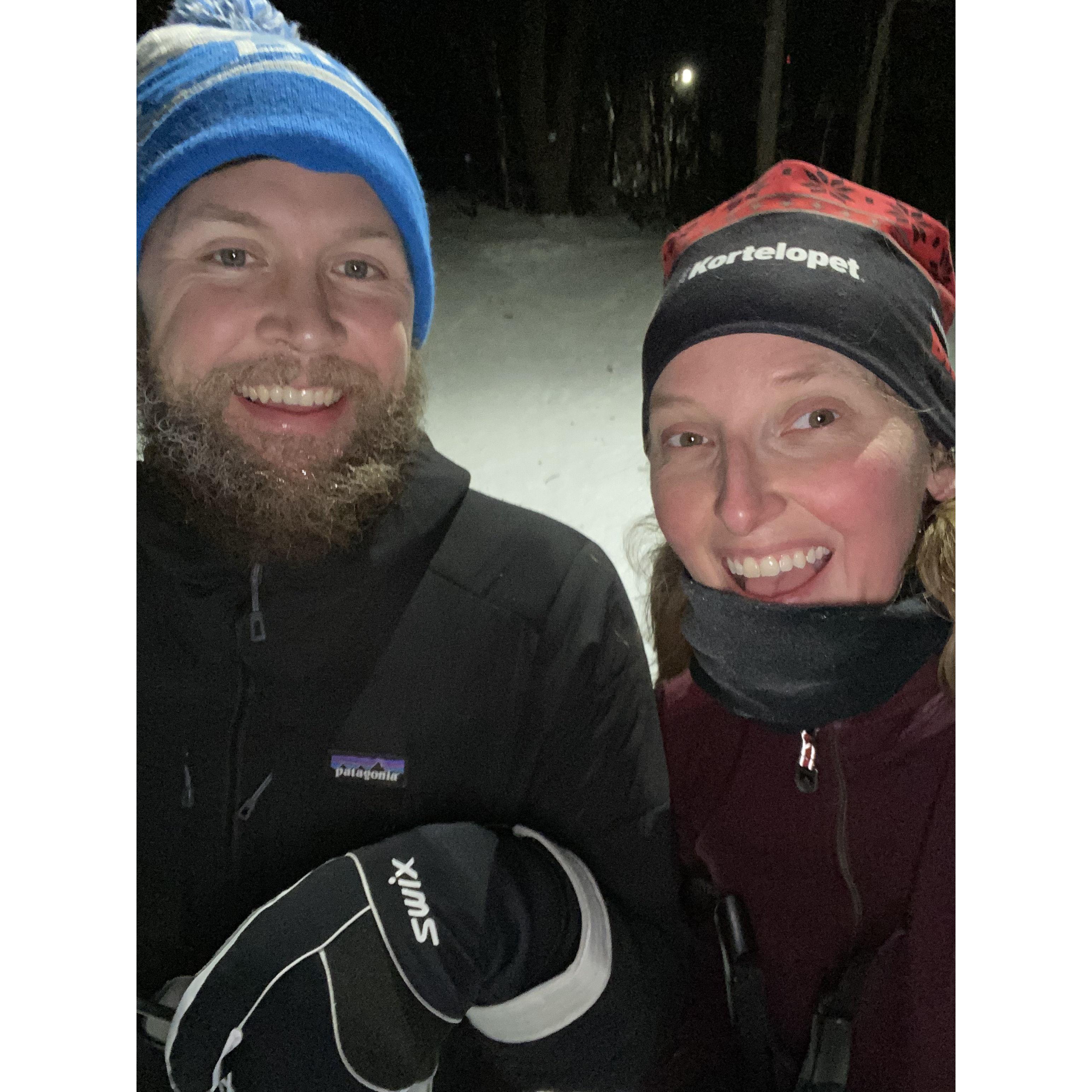 Kim was thrilled that Matt got into cross-country skiing!