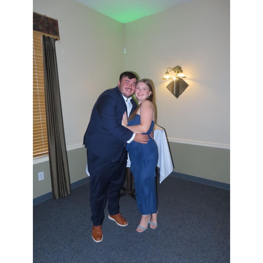 Nick and Emily at Nick's Dads wedding: August 2025