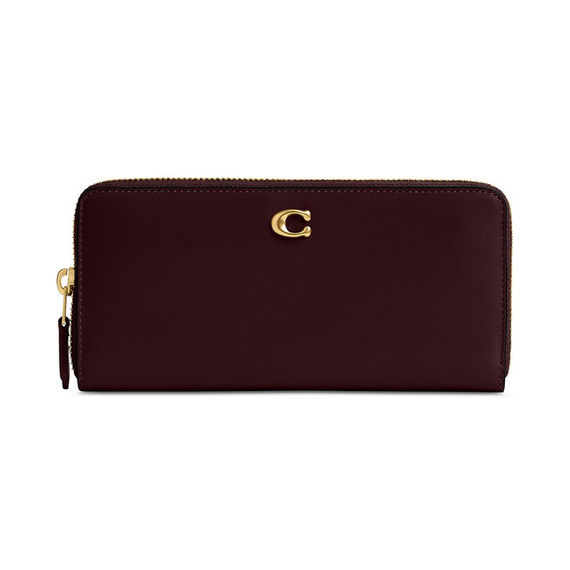 COACH Slim Accordion Leather Zip-Around Wallet