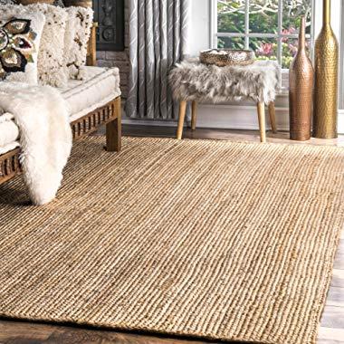 nuLOOM Rigo Hand Woven Jute Rug, 5' x 8', Natural