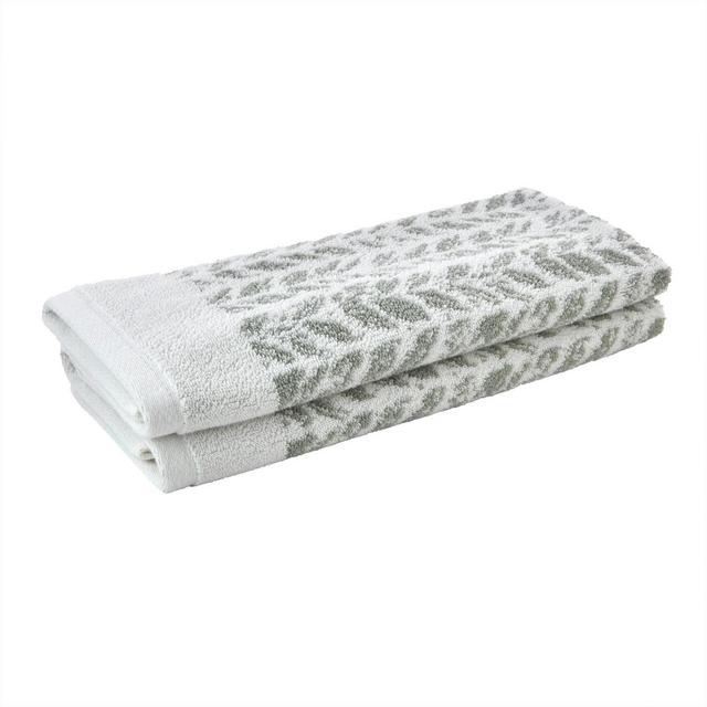 2pc Distressed Leaves Hand Towel Set Sage - SKL Home