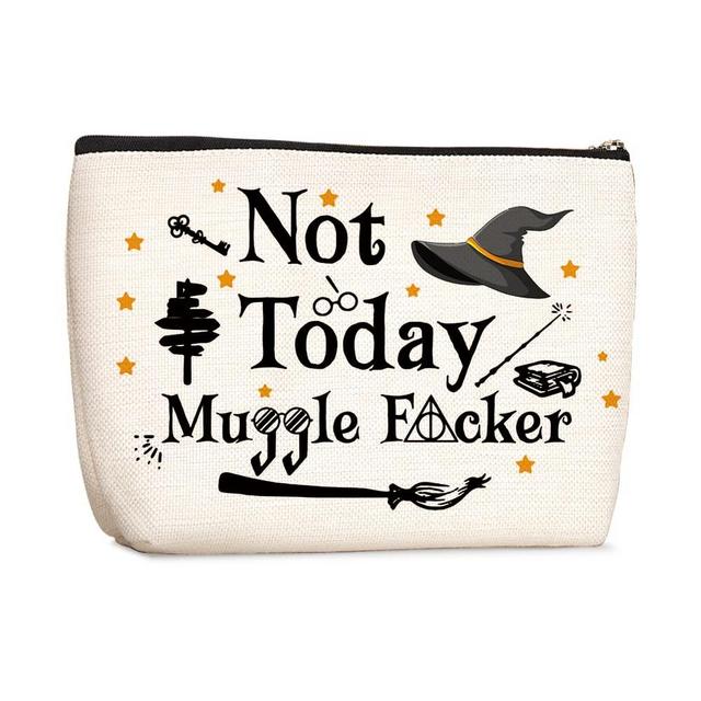 Wenboco Funny Librarian Gifts Not Today Makeup Bag for Women Her Best Friend Book Lover Gifts for Women Birthday Gifts for Her Girl Sister Friendship Gifts for Women Bestie Wizard Staff