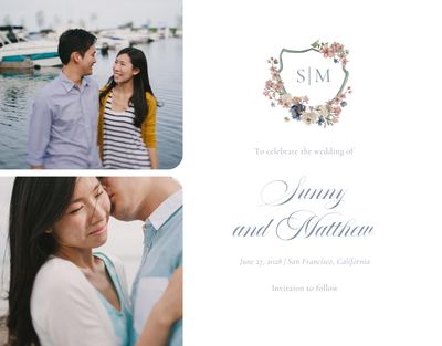 White Arch Wedding Save the Date - Windansea Multiphoto
