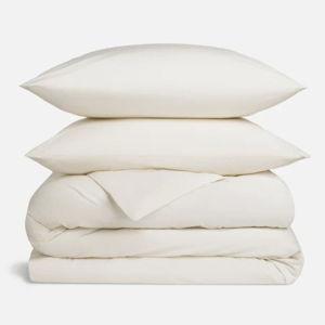 Brooklinen Luxury Sateen Duvet Cover Set - 100% Cotton, Full/Queen Size in Cream