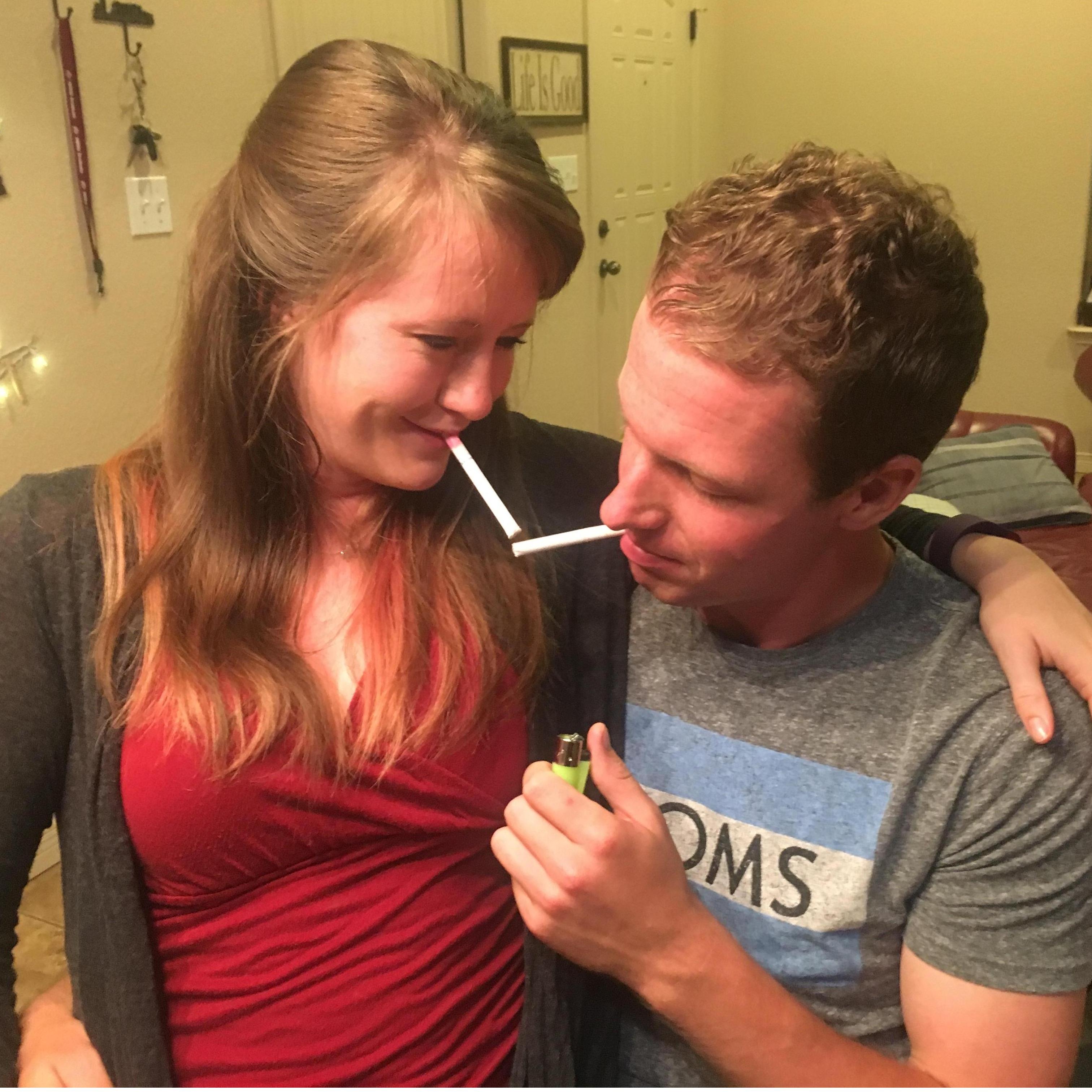 That one time someone left cigarettes behind and we wanted to be really cool smokers...