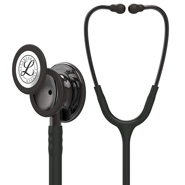 3M Littmann Classic III Monitoring Stethoscope, Smoke-Finish, Black Tube, 27 inch, 5811
