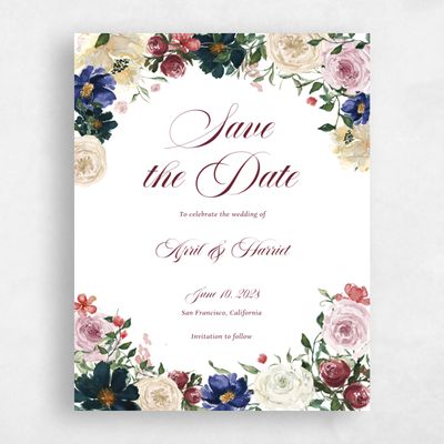 Wine, Red Wedding Save the Date - Moderna Portrait