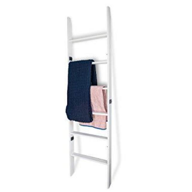 RELODECOR 6-Foot Wall Leaning Blanket Ladder| Laminate Snag Free Construction (White)