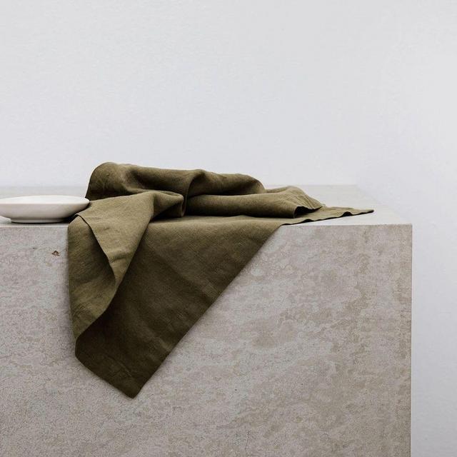 Marsoui Olive Linen Napkins - Set of 4