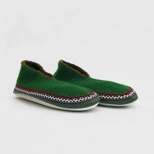 Traditional Austrian woollen slippers, handstitched onto strong leather soles - cosy, very hard wearing & ideal to wear around the house.