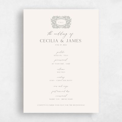 Bright Sage, Green Wedding Program - Caleania