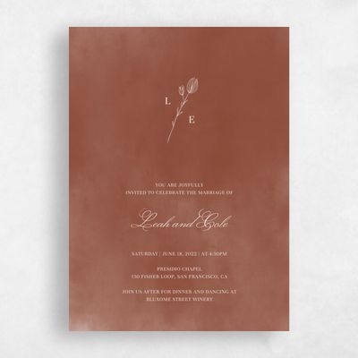 Rust, Orange Wedding Invitation - Dubuque Stamp