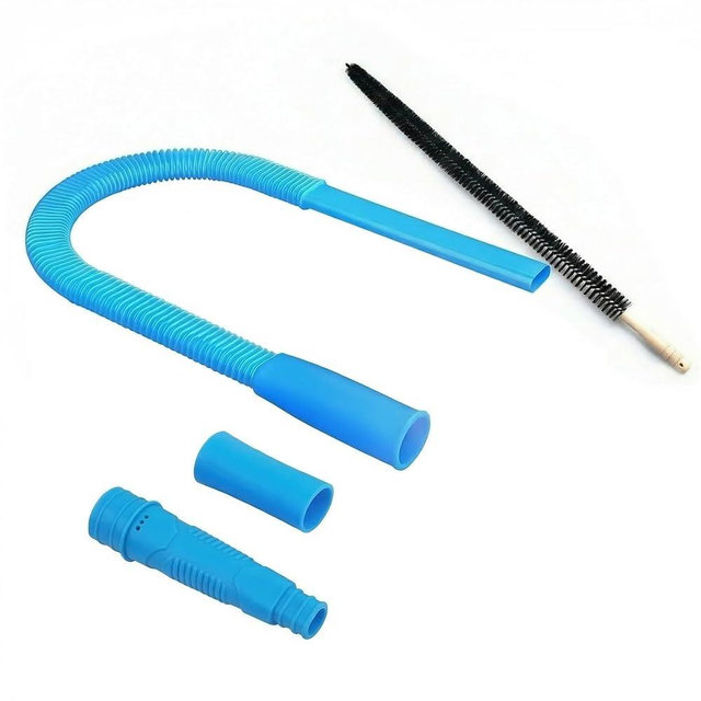 Upgraded Dryer Vent Cleaner Kit - 31.5" Flexible Dryer Lint Vac Attachment (Blue/Black/Purple), Universal Fit for Any Vacuum, Deep Cleans Clogged Vents, Reduces Fire Hazards (Blue)