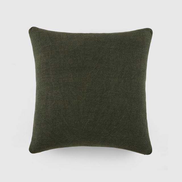 Stone Washed and Distressed Cotton Decor Throw Pillow Cover And Pillow Insert Set - Becky Cameron, Stone Washed Olive