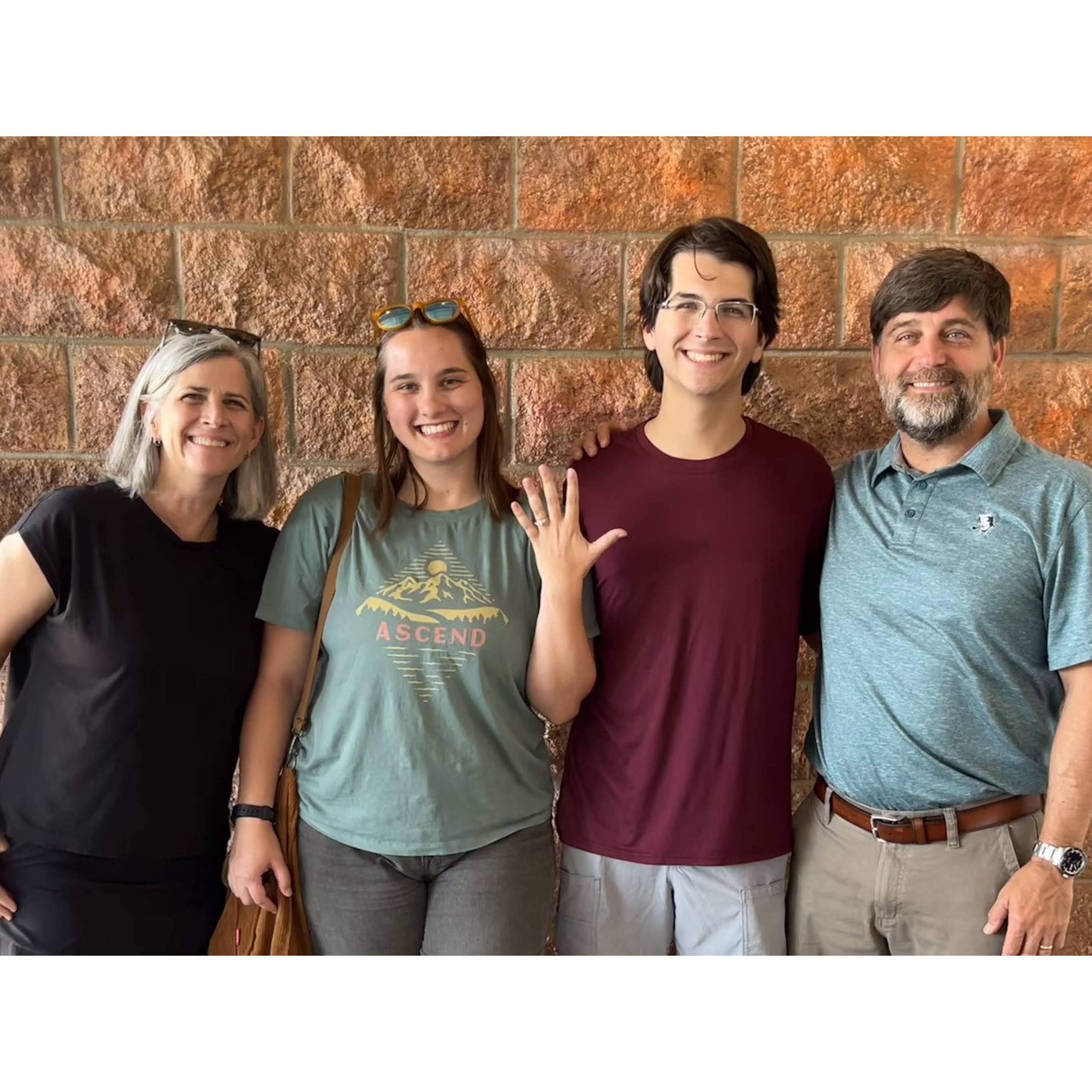Andrew's parents with the newly engaged couple!