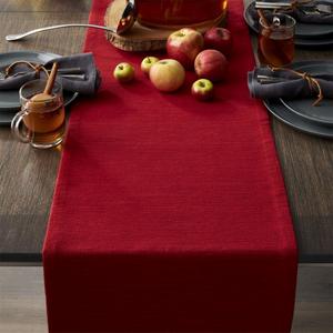 Grasscloth 90" Ruby Red Table Runner
