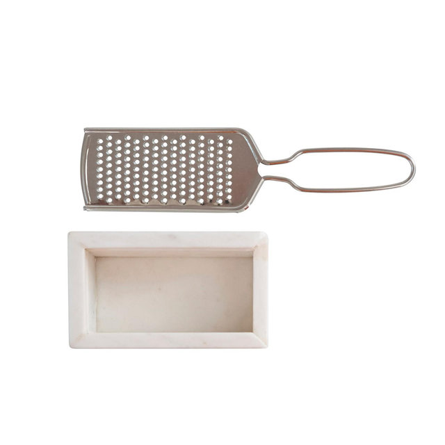 Storied Home Marble and Stainless Steel Grater
