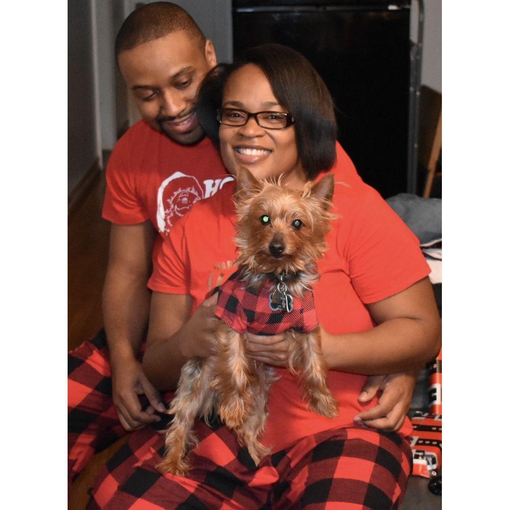 Matching PJs for Christmas 2018. Can’t forget about Dolce.