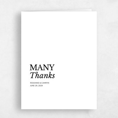 White Wedding Thank You - Jaramillo Type