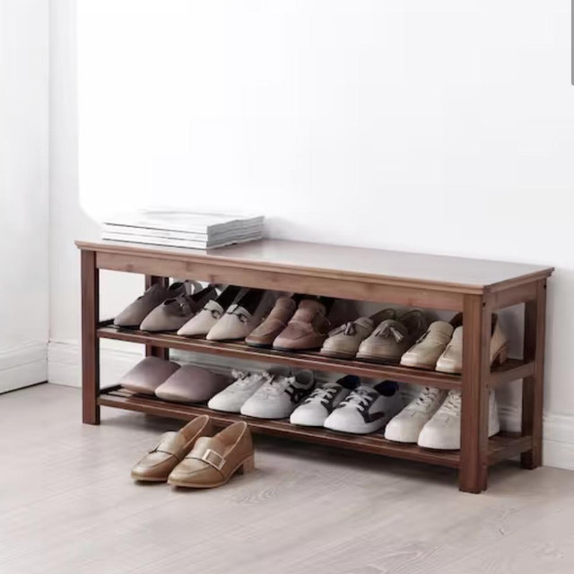 B BALANBO Shoe Storage Bench for Entryway, 2-Tier Shoe Rack, Shoes Rack for Any Room WILK-OY-XG100