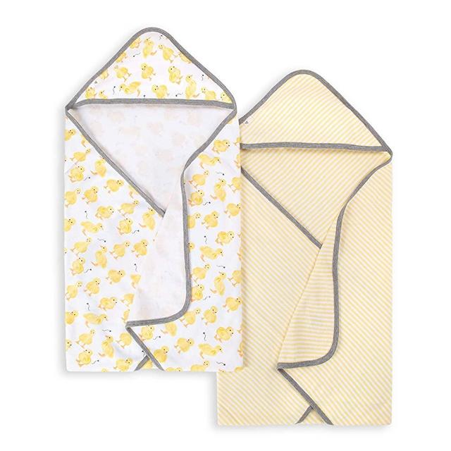 Burt's Bees Baby - Hooded Towels, Absorbent Knit Terry, Super Soft Single Ply, 100% Organic Cotton (Little Ducks, 2-Pack)