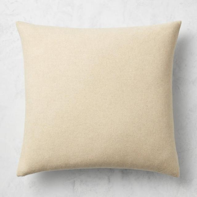 Reversible Double Face Solid Cashmere Pillow Cover, 22" X 22", Oatmeal/Ivory
