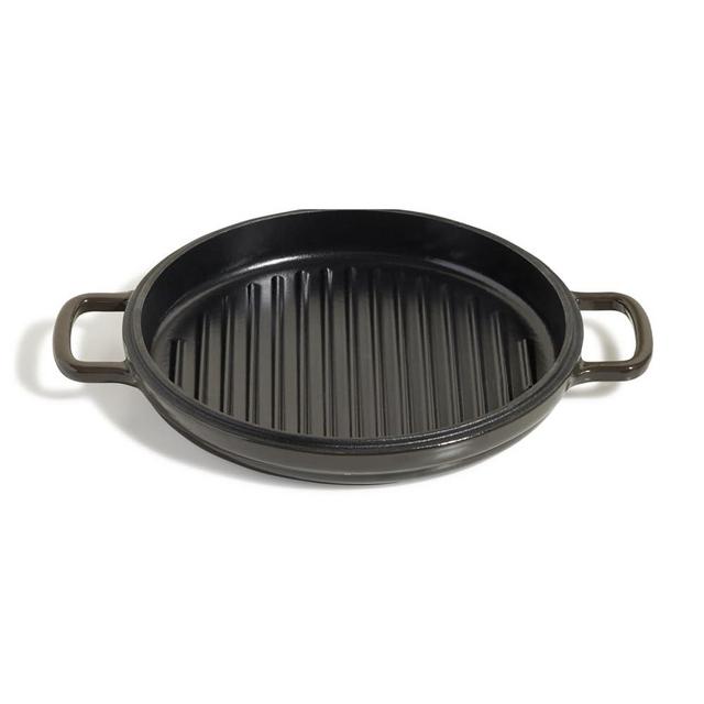 Our Place Cast Iron Hot Grill | Toxin-Free, 10.5" Round, Enameled Cast Iron Grill Pan | Indoor Serious Searing & Grill Marks | Oven Safe up to 500°F | Easy to Clean & Maintain | Char