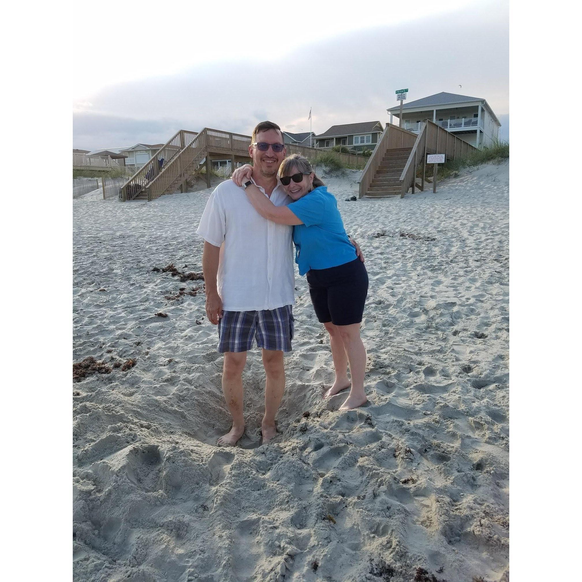 At the beach, a way to put us virtually eye to eye just miraculously materialized!