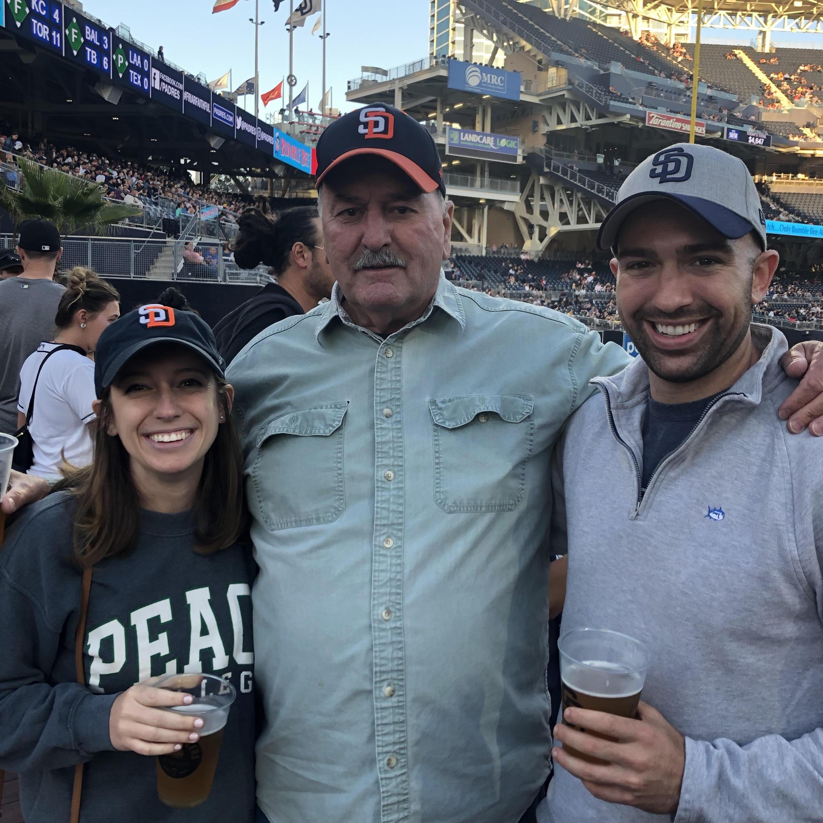 Padres Baseball with Mike's dad!