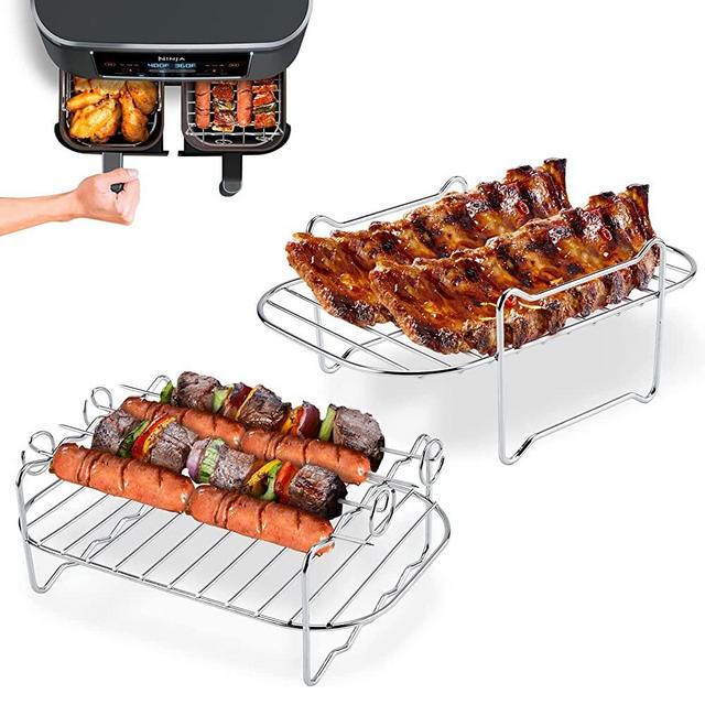 LOTTELI KITCHEN Air Fryer Rack for Double Basket Air Fryers, 304 Stainless  Steel Multi-Layer Rack, Air Fryer Accessories Dehydrator Rack Compatible