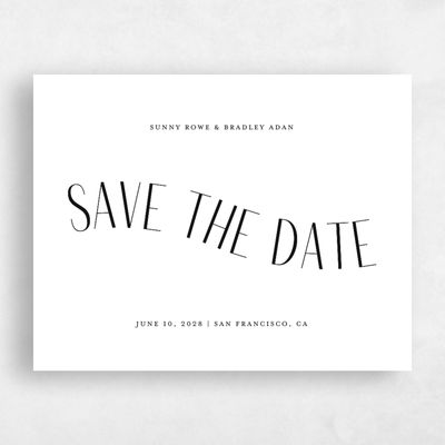 White Wedding Save the Date - Lark Landscape