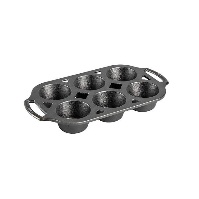 Lodge Seasoned Cast Iron Muffin Pan, 6 Impressions