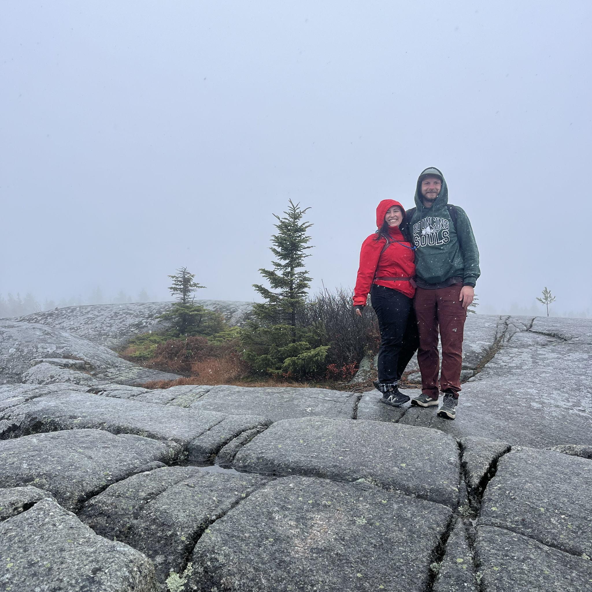 Gabe & Alyssa at the top of Bald Mountain, Maine. No views that day but they were excited to see some snow!
October 2025