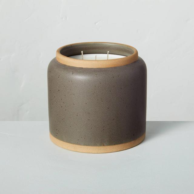 25oz Smoked Woods 3-Wick Speckled Ceramic Seasonal Candle - Hearth & Hand™ with Magnolia