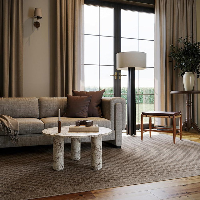 Rugs USA x Nate Berkus Watts Modern Checkered Washable Area Rug, 8' x 10', Brown