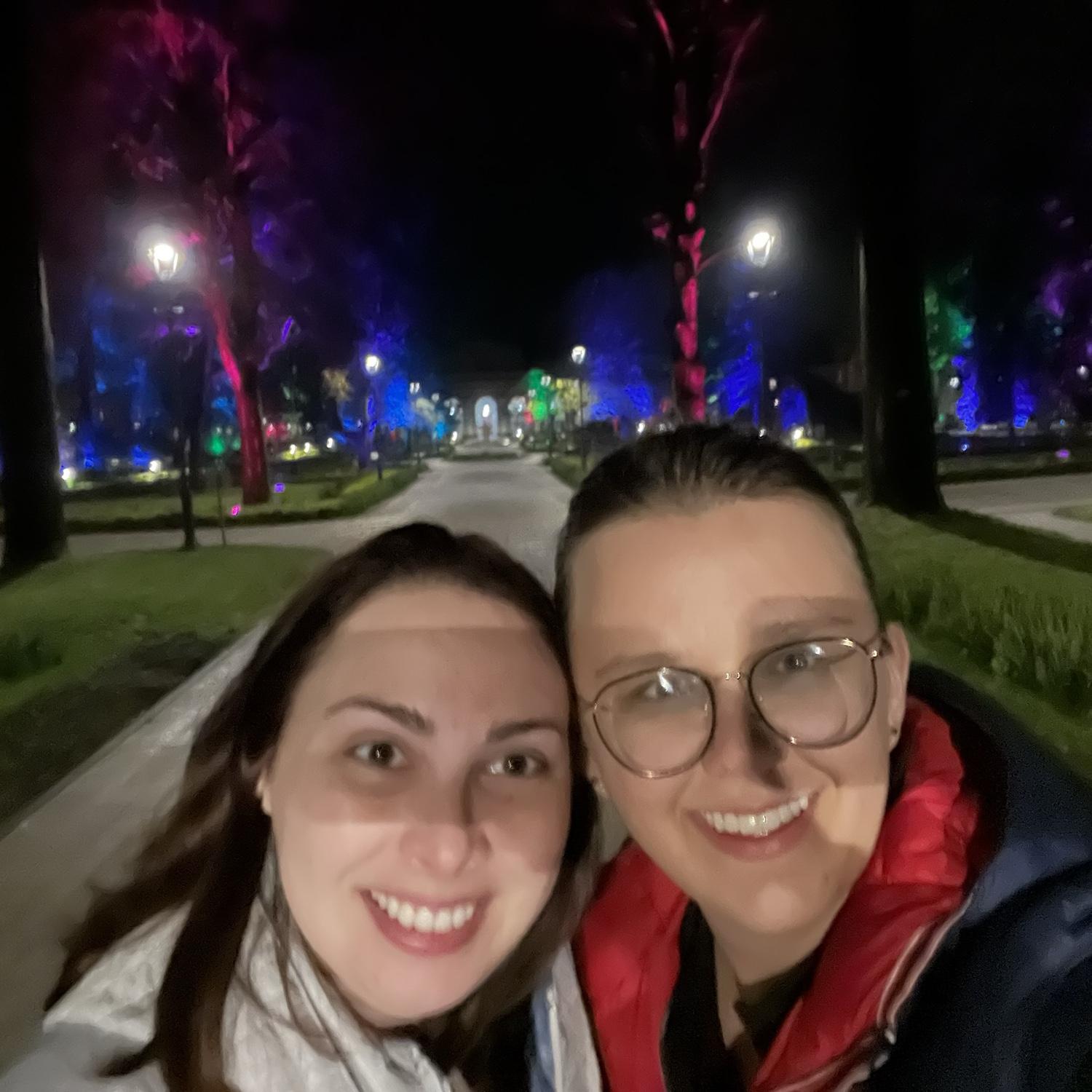 Walking through the park in Busko-Zdrój, Poland