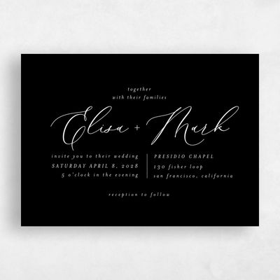 Black Wedding Invitation - Marlow Landscape