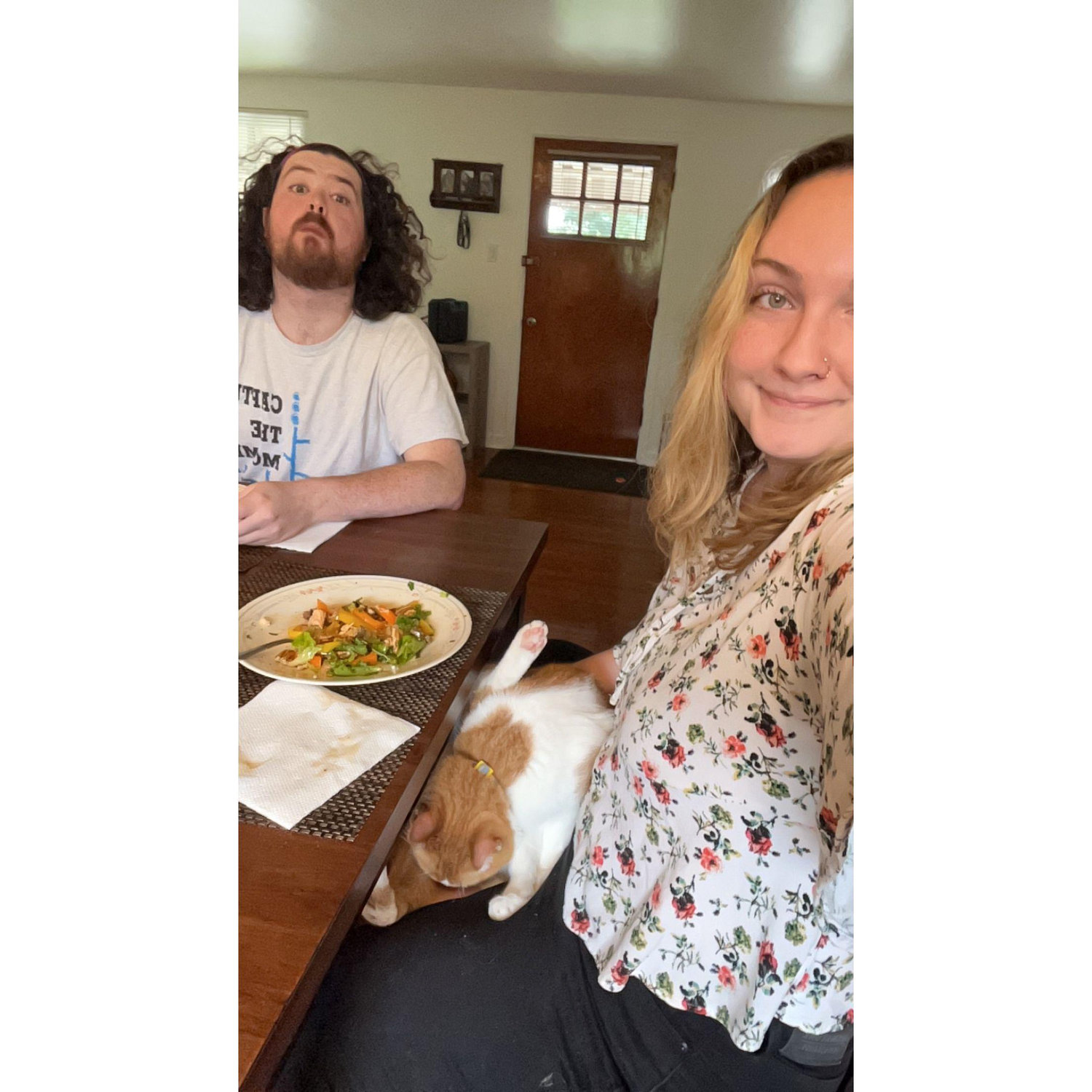 8.30.23 - Skarloey sits on Zoe's lap during a meal (14/17)