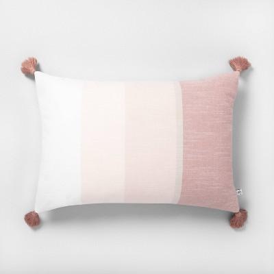 Tassel Throw Pillow Stripe Rose Gold - Hearth & Hand™ with Magnolia