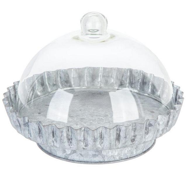 Galvanized Metal Domed Cake Stand